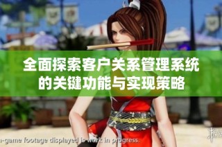 全面探索客户关系管理系统的关键功能与实现策略