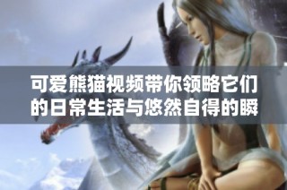 可爱熊猫视频带你领略它们的日常生活与悠然自得的瞬间