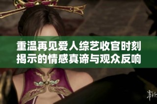 重温再见爱人综艺收官时刻揭示的情感真谛与观众反响