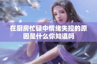 在厨房忙碌中情绪失控的原因是什么你知道吗