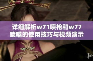 详细解析w71喷枪和w77喷嘴的使用技巧与视频演示