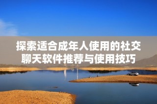 探索适合成年人使用的社交聊天软件推荐与使用技巧
