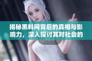 揭秘黑料网背后的真相与影响力，深入探讨其对社会的影响