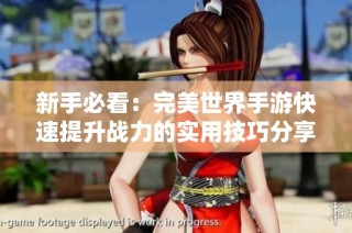 新手必看：完美世界手游快速提升战力的实用技巧分享