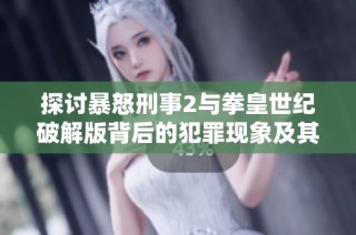 探讨暴怒刑事2与拳皇世纪破解版背后的犯罪现象及其管理对策