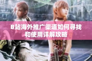 B站海外推广渠道如何寻找和使用详解攻略