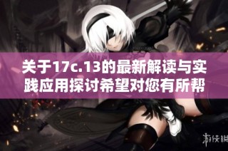 关于17c.13的最新解读与实践应用探讨希望对您有所帮助