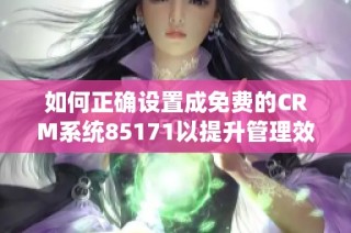 如何正确设置成免费的CRM系统85171以提升管理效率