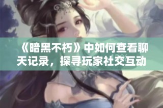 《暗黑不朽》中如何查看聊天记录，探寻玩家社交互动的秘密与乐趣