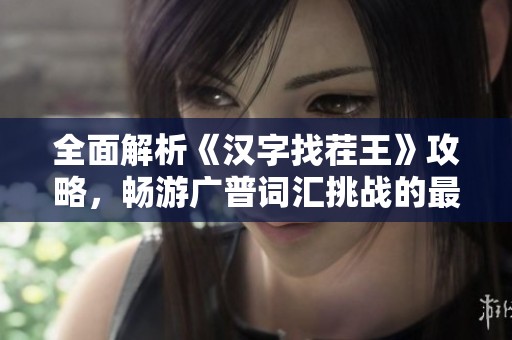 全面解析《汉字找茬王》攻略，畅游广普词汇挑战的最佳技巧与秘诀