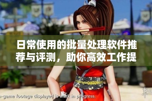 日常使用的批量处理软件推荐与评测，助你高效工作提高生产力