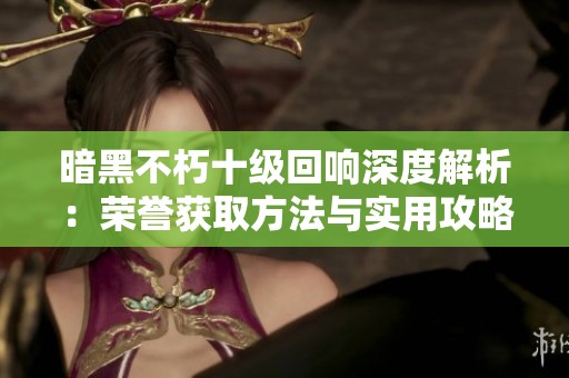 暗黑不朽十级回响深度解析：荣誉获取方法与实用攻略揭秘