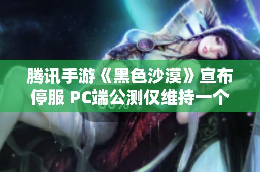 腾讯手游《黑色沙漠》宣布停服 PC端公测仅维持一个月的原因解析