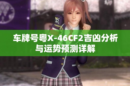 车牌号粤X-46CF2吉凶分析与运势预测详解