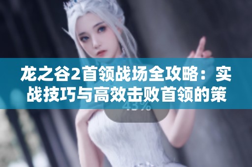 龙之谷2首领战场全攻略：实战技巧与高效击败首领的策略分享
