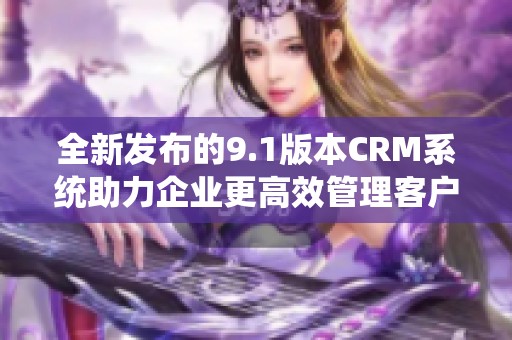 全新发布的9.1版本CRM系统助力企业更高效管理客户关系